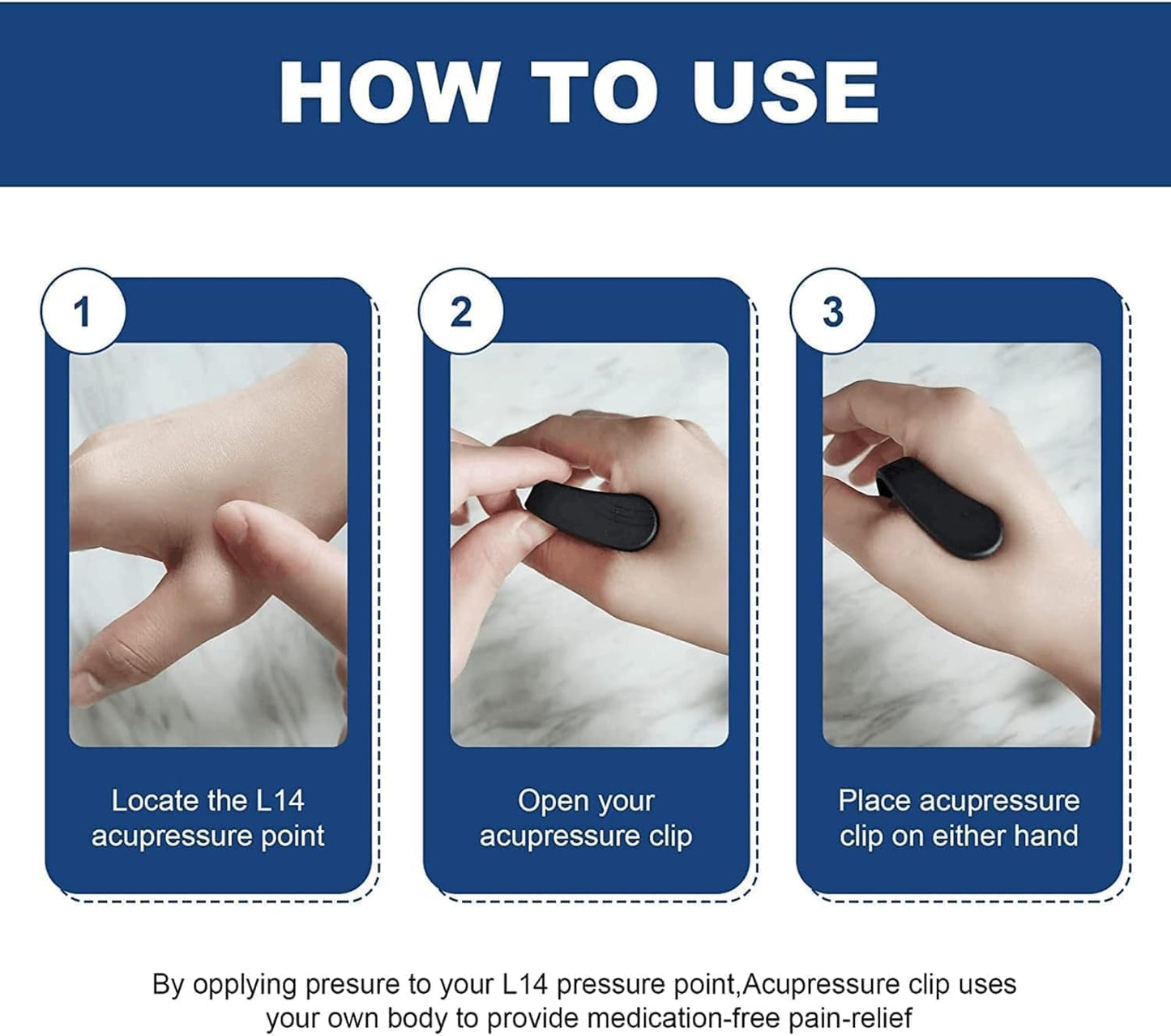 Acupressure Clips for Diabetes & Headache Relief - Romj
