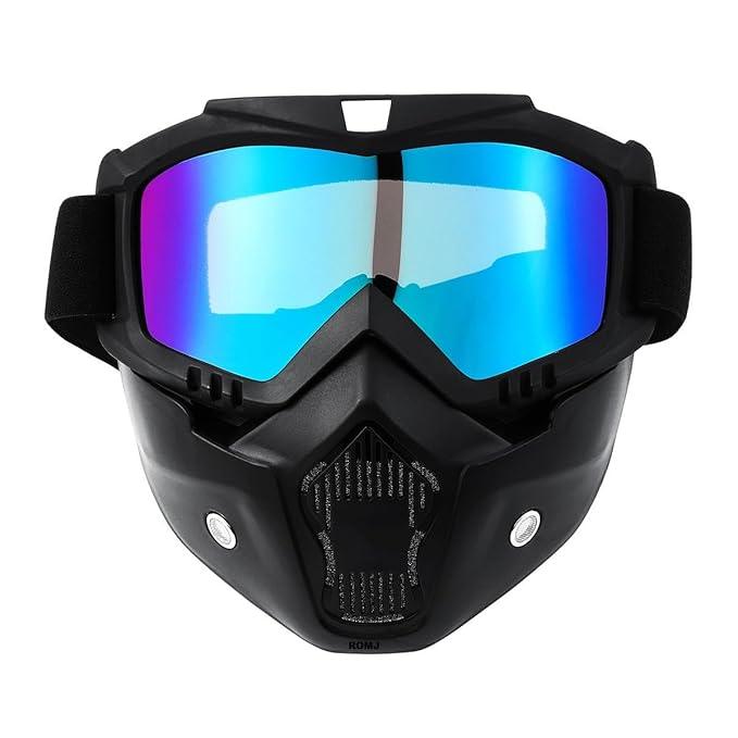 Motorcycle Goggle Mask Anti Scratch Uv Protective Face Mask - Romj