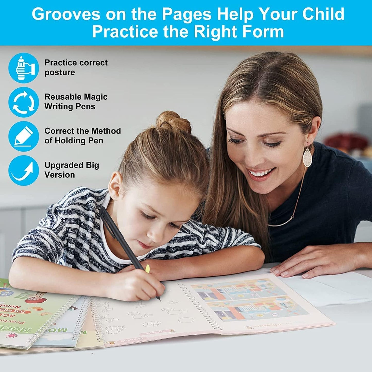 Sank Magic Book for Kids - 4 Books +1 Pen+10Refill - Romj
