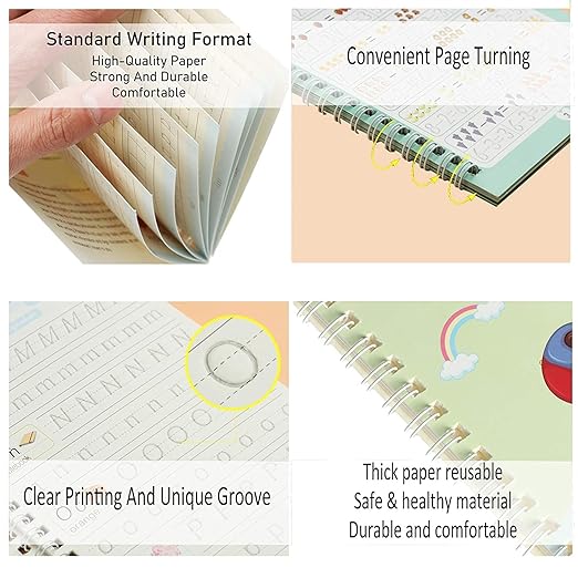 Sank Magic Book for Kids - 4 Books +1 Pen+10Refill - Romj