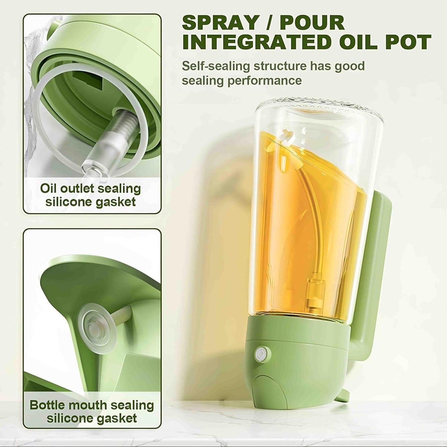 Olive Oil Sprayer & Oil Dispenser Bottle for Kitchen - Romj