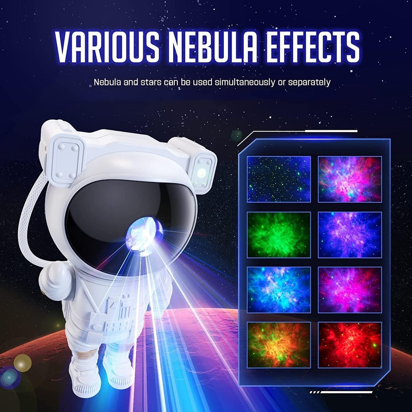 Astronaut light galaxy projector