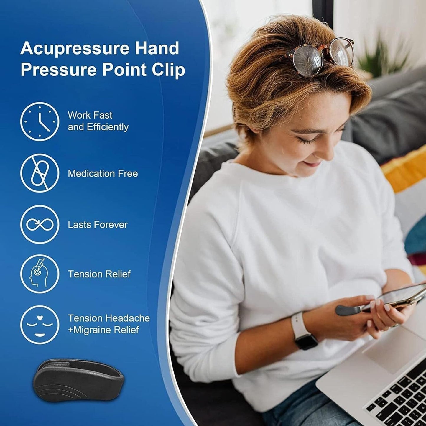 Acupressure Clips for Diabetes & Headache Relief - Romj