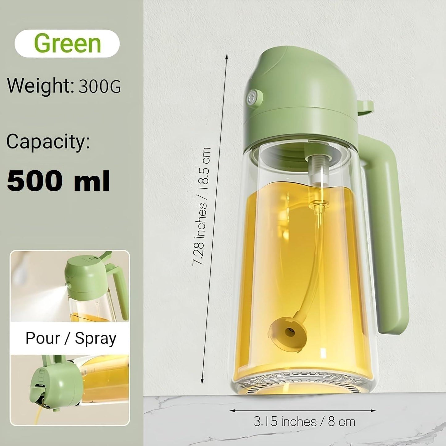 Olive Oil Sprayer & Oil Dispenser Bottle for Kitchen - Romj