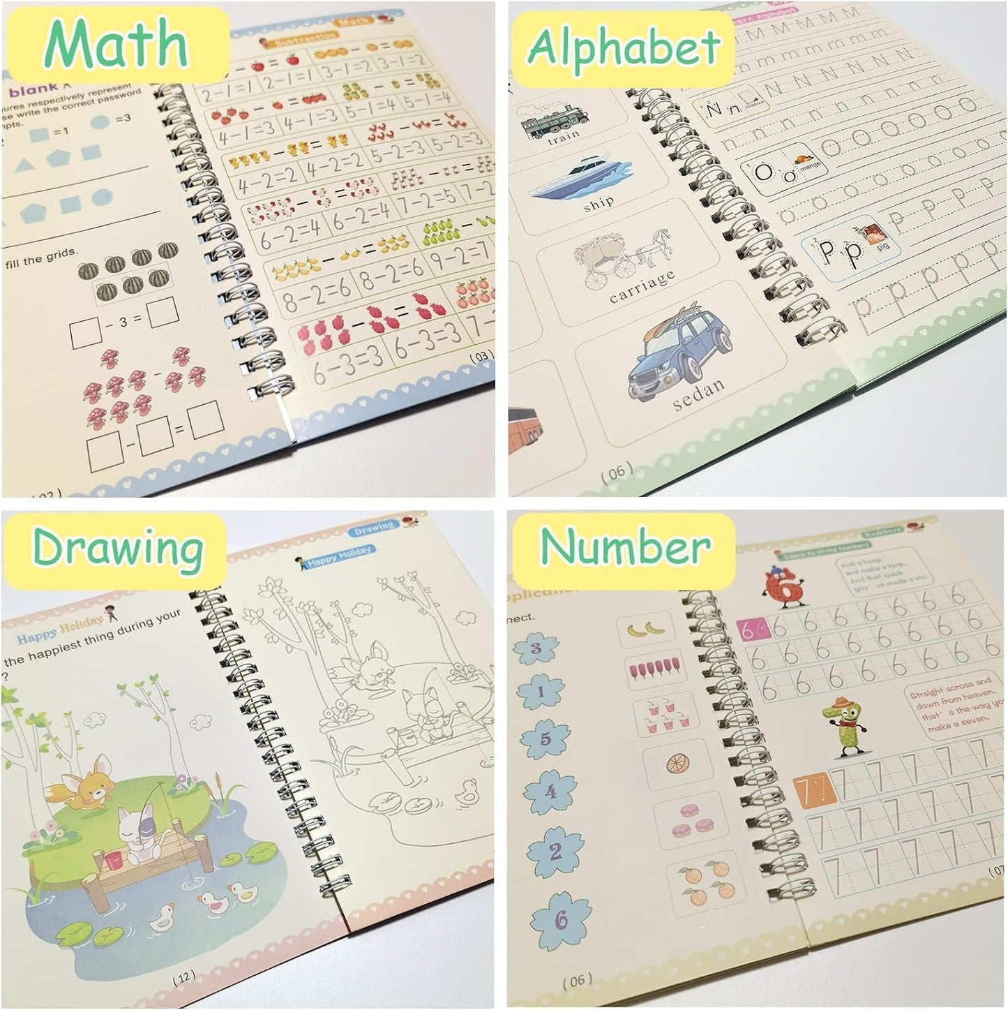 Sank Magic Book for Kids - 4 Books +1 Pen+10Refill - Romj