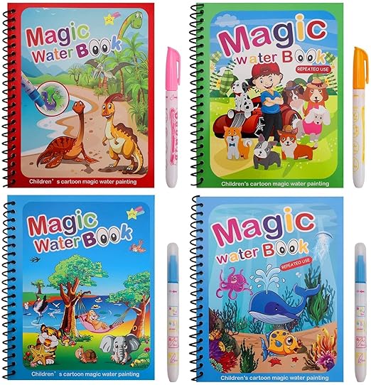 4 - Pack Water Coloring Books for Kids - Fun Painting & Drawing - Romj