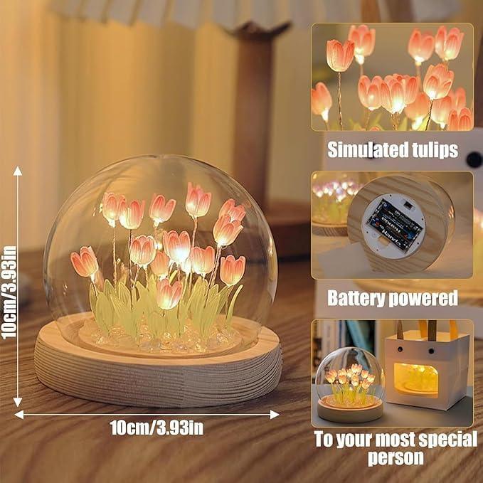 Flowers Night Lamp Elegant LED Bedroom Lighting & Decor - Romj