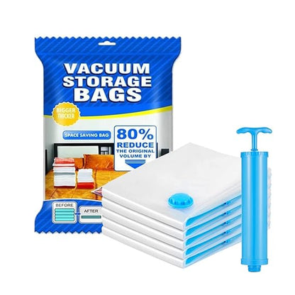 Space Saver (Set of 5) Reusable Vacuum Storage Ziplock