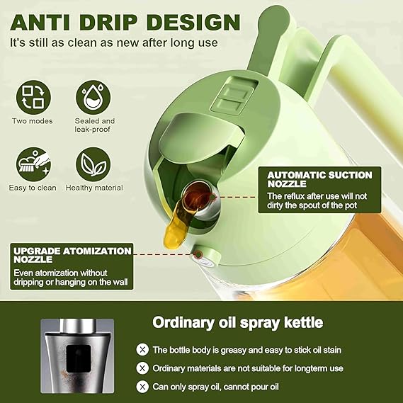 Olive Oil Sprayer & Oil Dispenser Bottle for Kitchen