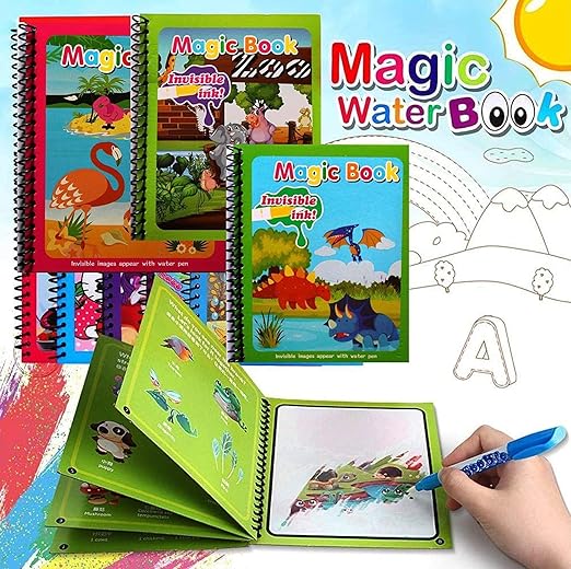 4-Pack Water Coloring Books for Kids - Fun Painting & Drawing