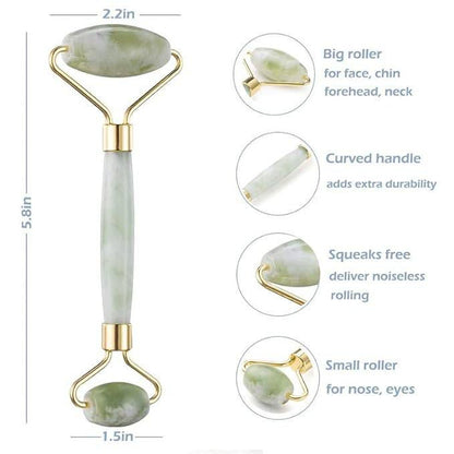 Premium Jade Roller and Gua Sha Facial Massage Set