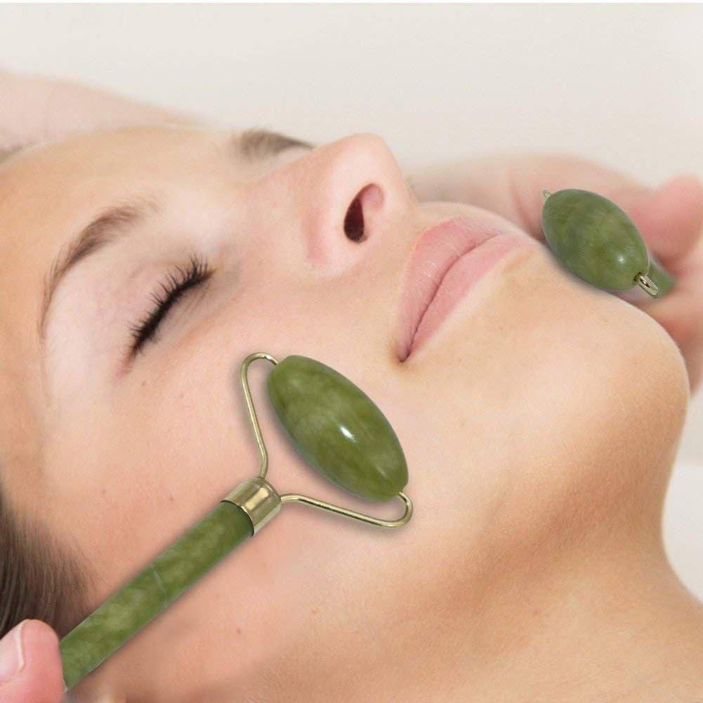 Premium Jade Roller and Gua Sha Facial Massage Set