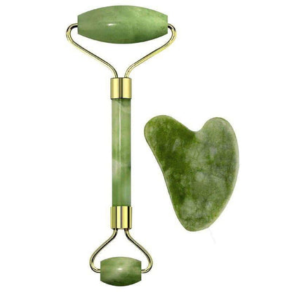 Premium Jade Roller and Gua Sha Facial Massage Set